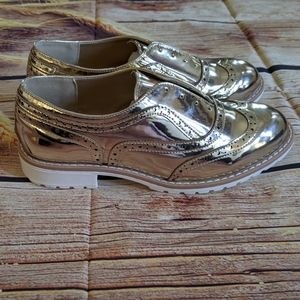 Statement Gold flat shoes | NEW